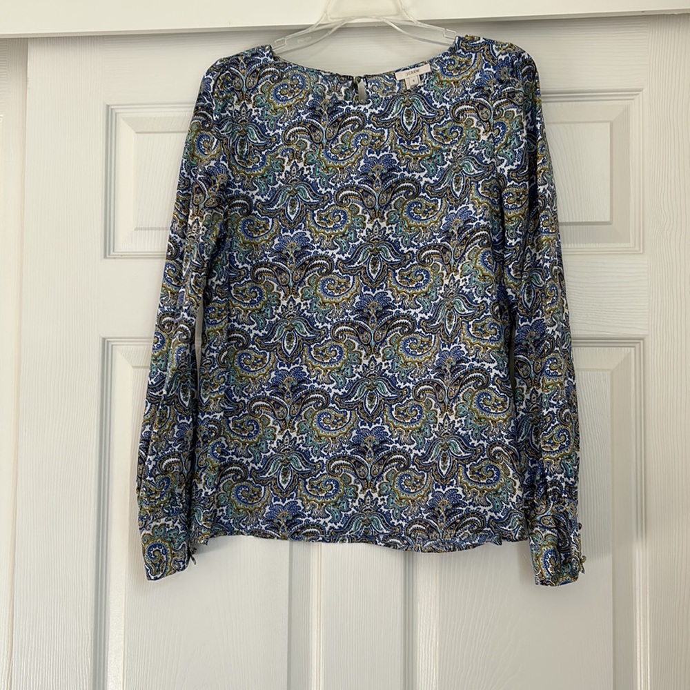J. Crew Patterned Silk top